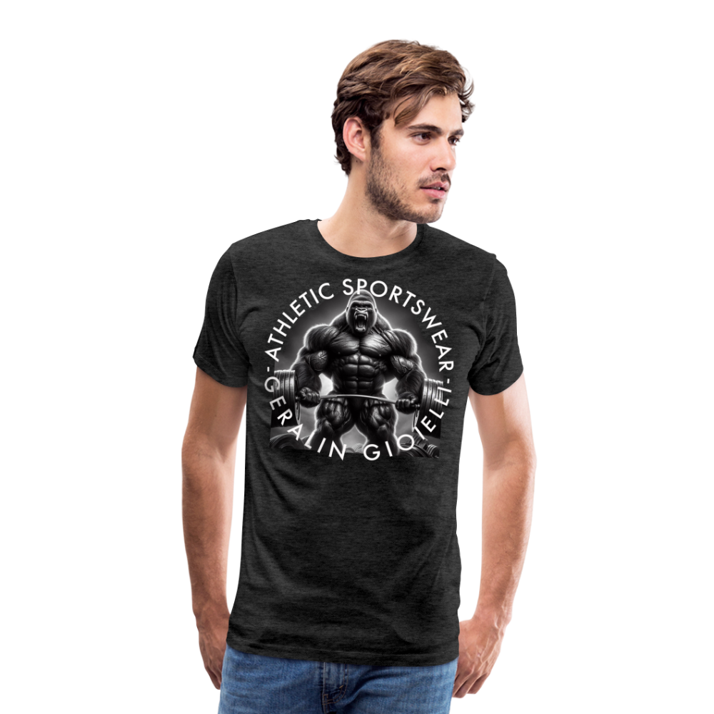 GYM Shirt Sport T-Shirt Men Herren Fitness Sportswear Streetwear 100% Baumwolle - Anthrazit