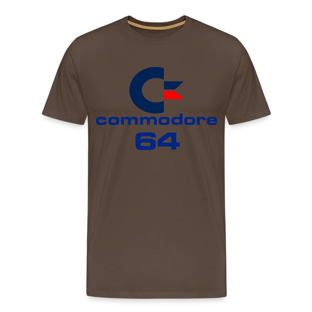 Fashion Herren Gaming Top Commodore T-Shirt Retro Streetwear 100 % Baumwolle - Edelbraun