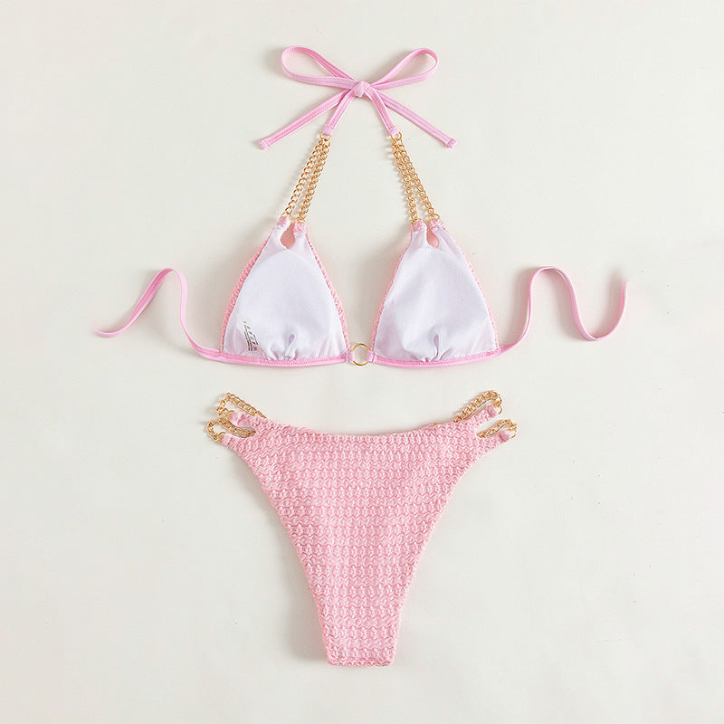 Frauen Bademode High Cut Bikini Set Sexy Push Up Badeanzug Damen Tanga