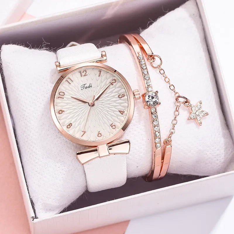 Damen Armbanduhr Quartz Uhr Armband Set Fashion Classic Luxus Business Schmuck