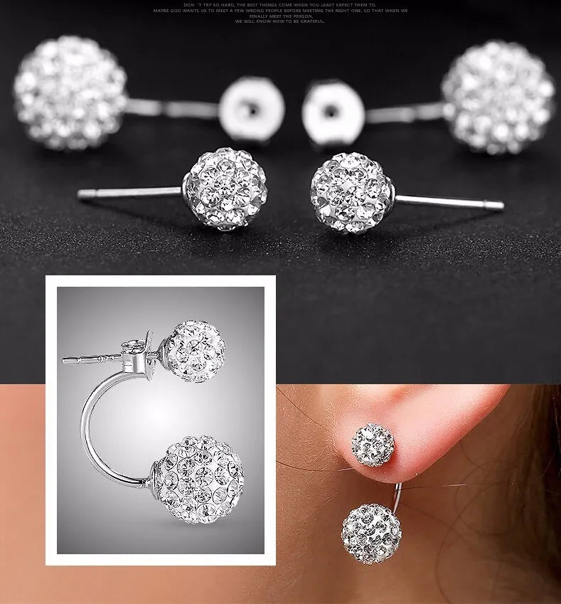 1 Paar Ohrstecker aus 925 sterling Silber Ohrringe Ohrschmuck Zirkonia Creolen