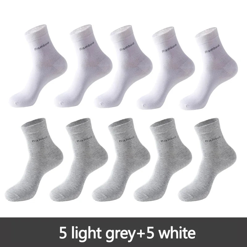10 Paar Herren Business Socken aus Bambusfaser Atmungsaktives Größe 38-45