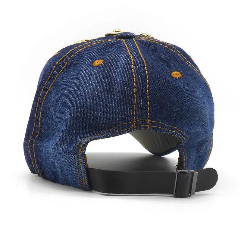 Jeans Cappy Denim Look Fashion Basecap Cap Kappe gebogen Damen Baseball Cap