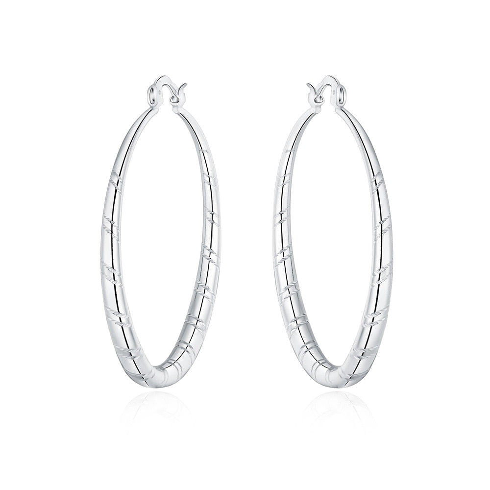 1 Paar Creolen aus 925 Sterling Silber Ohrringe Zirkonia Ohrstecker NEU