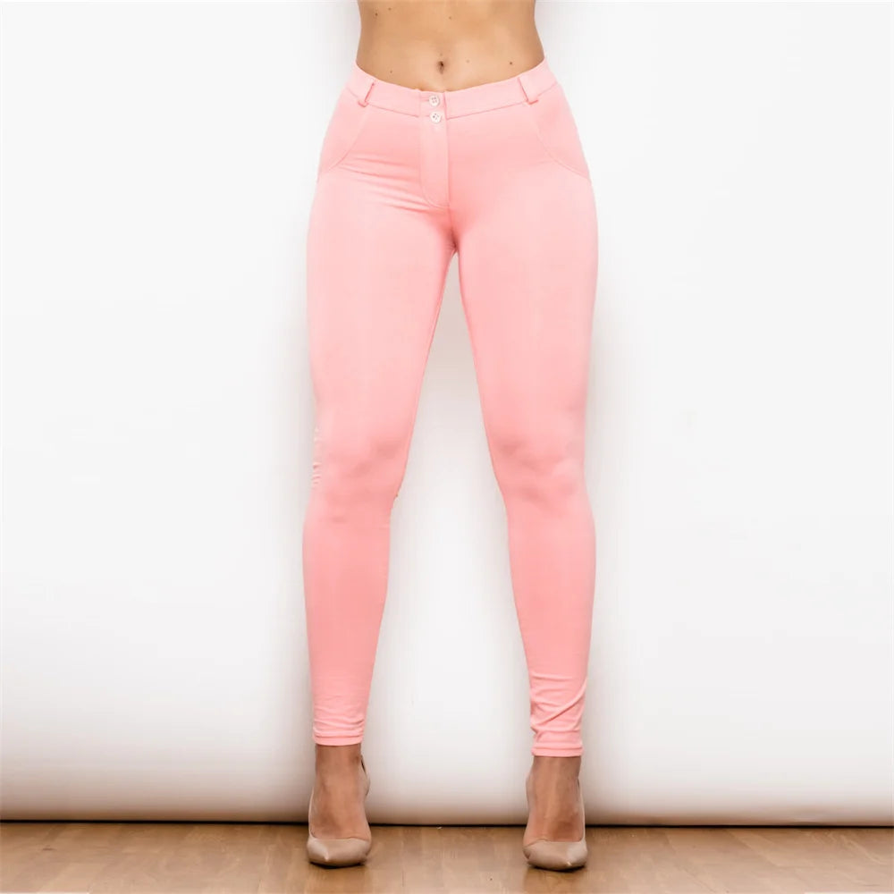 Damen Leggins Denim Look Leggings Sexy Push Up Jeans Hose Jeanshose Stretchhose