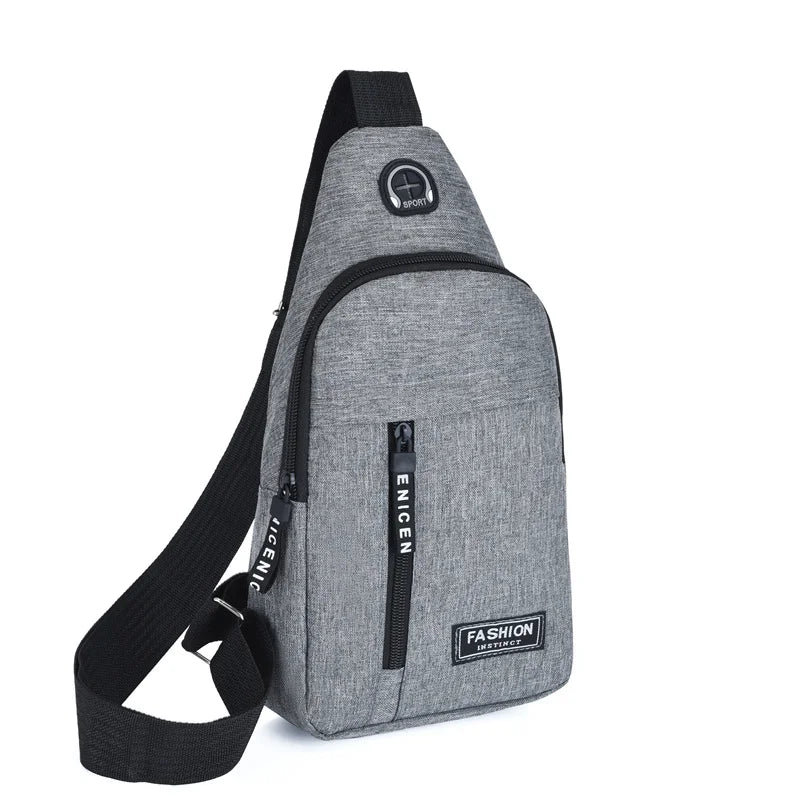 Zaino Monospalla Borsa Da Petto Marsupio Per Uomo Borsello Moto con Porta USB
