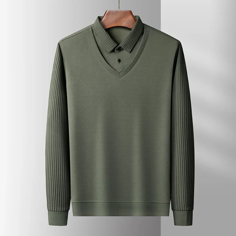 Herren Poloshirt POLO Shirt T-Shirt Langarm Zipper Hemd Fashion Polohemd Top NEU