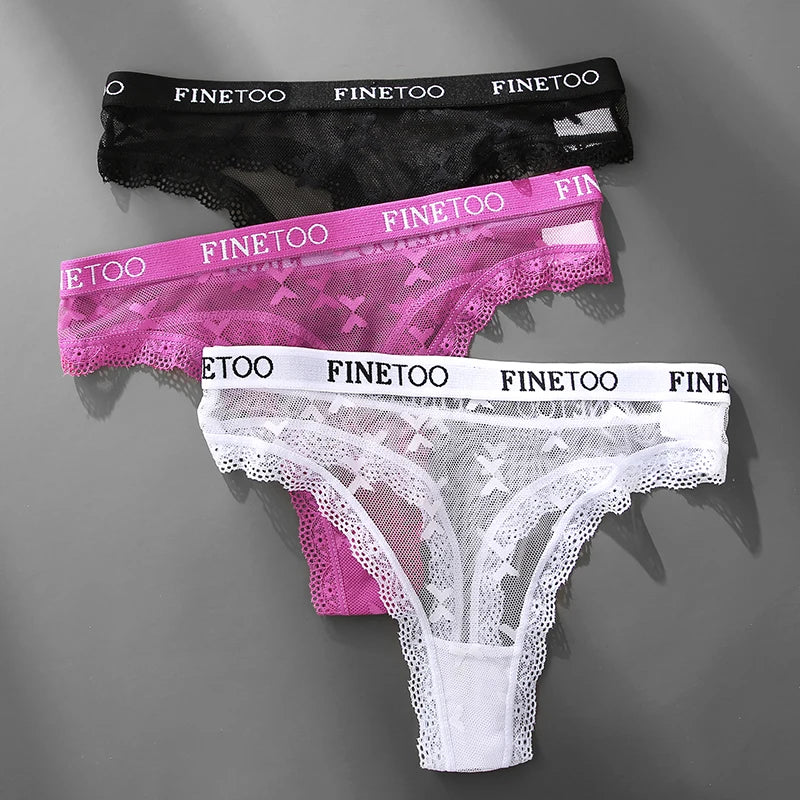 3Stk Frauen Spitze Tanga String Höschen Sexy Schlüpfer Slip Dessous Unterwäsche