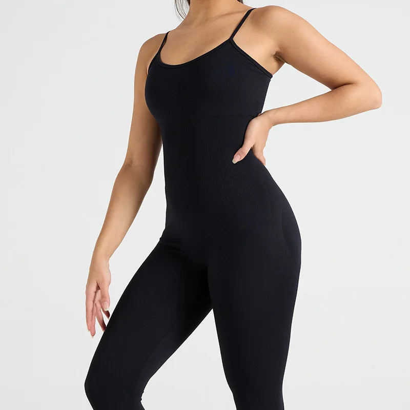 Yoga Fitness Overalls Jumpsuit Gym Stretch Leggings Jogging Anzug Top Push Up