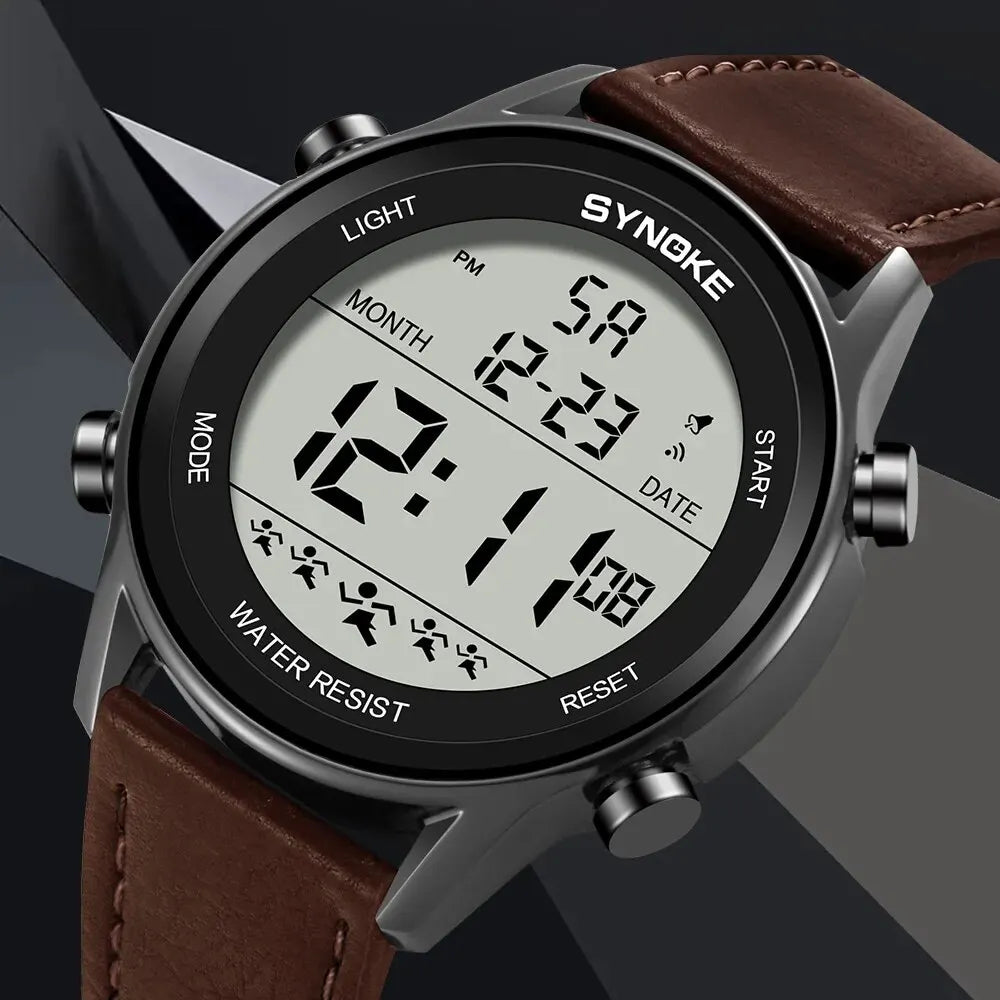Herren Armbanduhr Digital Uhr Silber Edelstahl LED Quarzuhr Luxus Chronograph