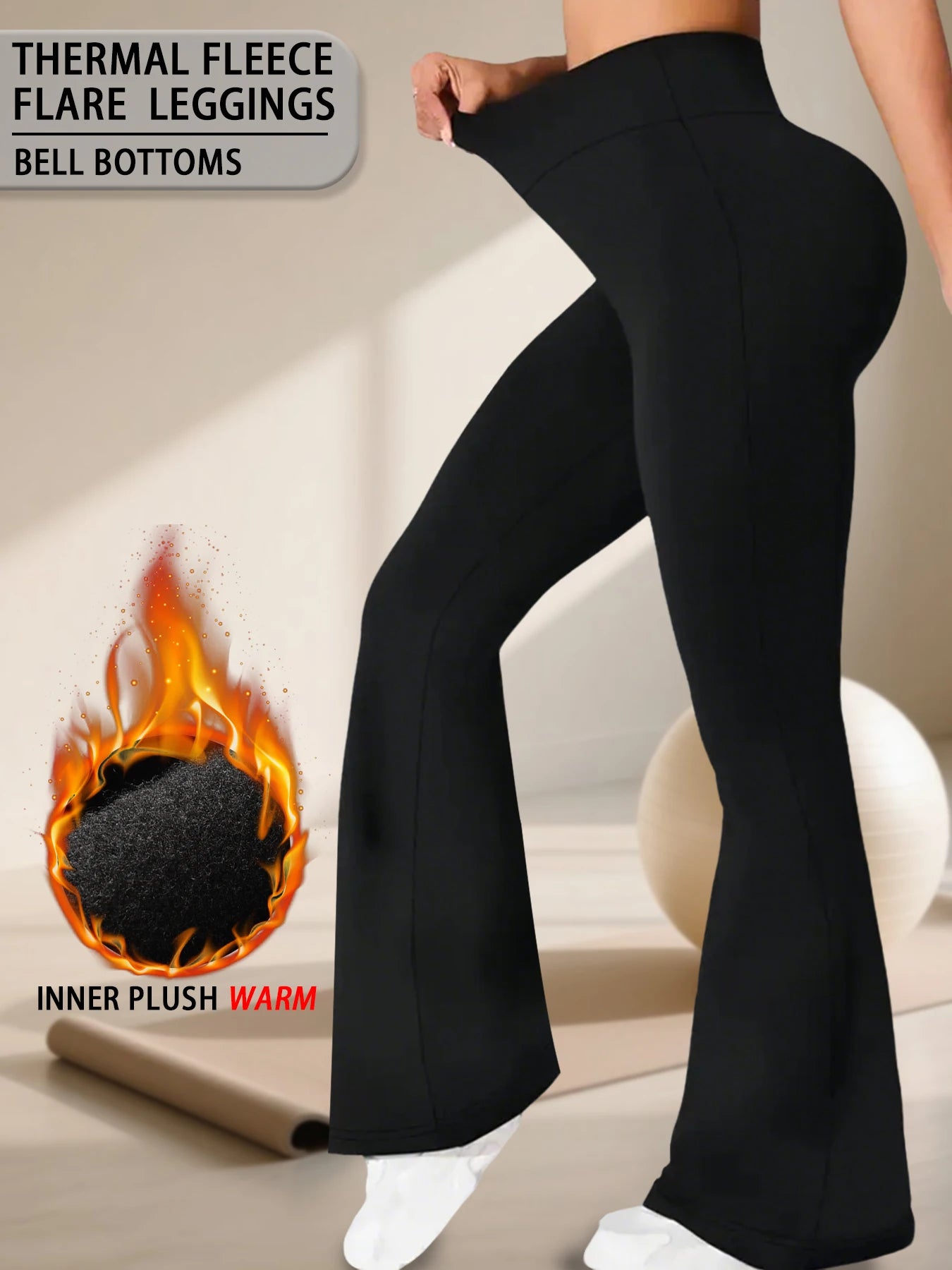 Frauen Hose Winter Leggins Warm Thermohose Innenfleece Blickdichte Strumpfhose