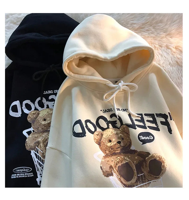 Teddybär Kapuzenpullover Sweatshirt Fleece Hoodie Pulli Damen Kapuzenpulli Streetwear