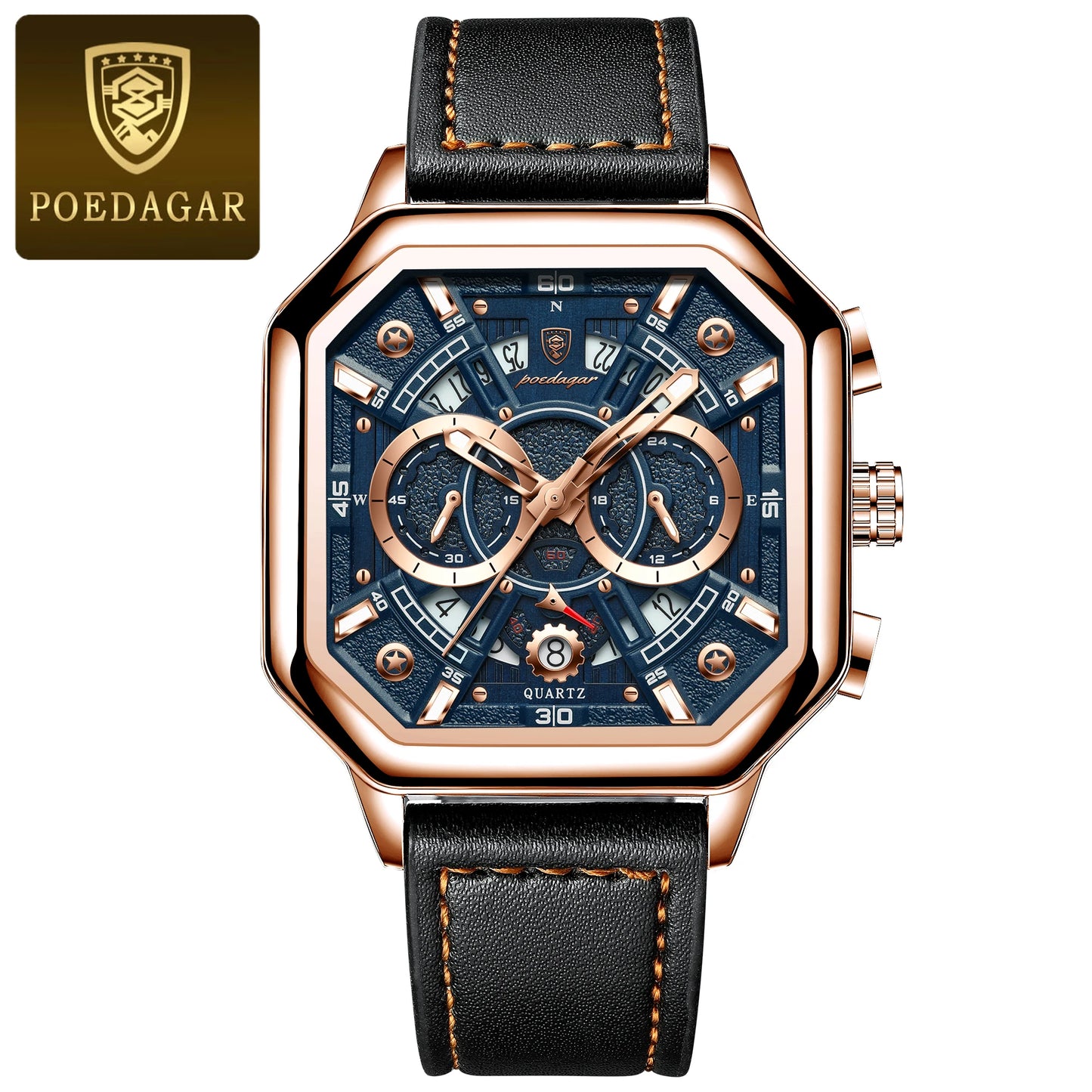 Herren Armbanduhr Digital Uhr Silber Edelstahl LED Quarzuhr Luxus Chronograph