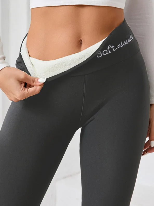 Frauen Hose Winter Leggins Warm Thermohose Innenfleece Blickdichte Strumpfhose