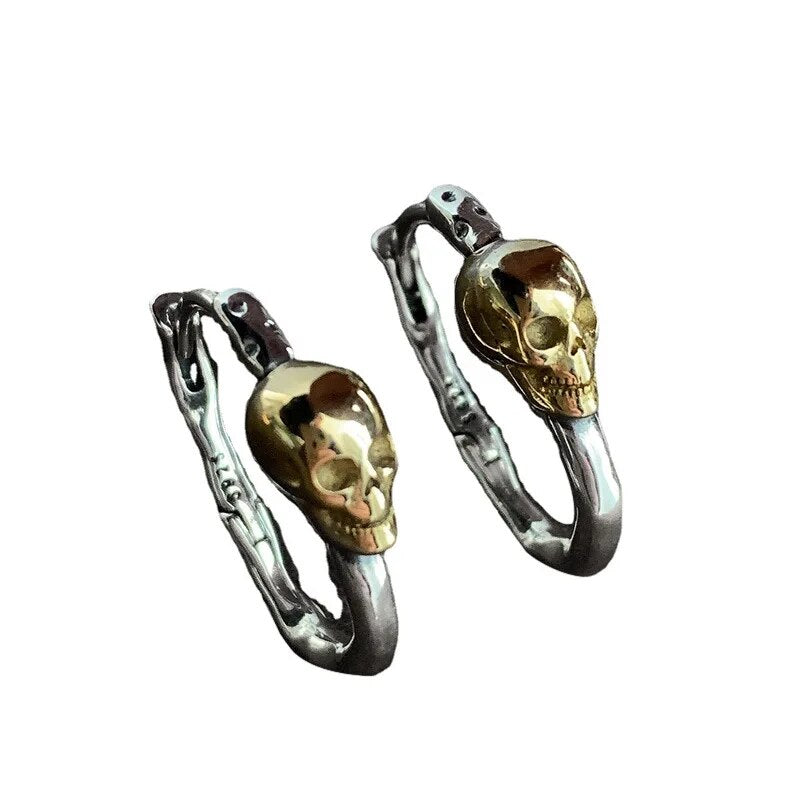 1 Paar Creolen aus 925 sterling Silber Ohrringe Skull Ohrschmuck Ohrstecker