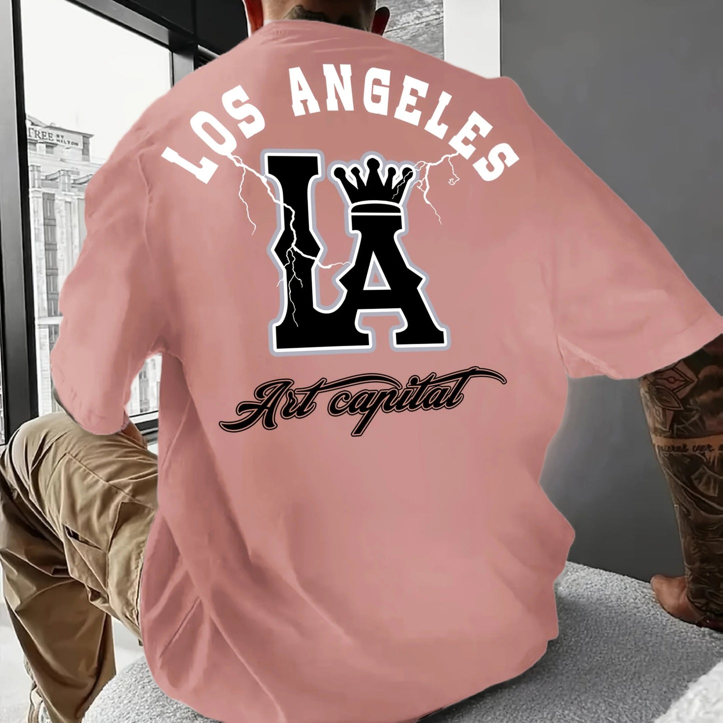Herren T-Shirt Los Angeles Shirt Rundhals Streetwear Tank Top Hemd Polohemd