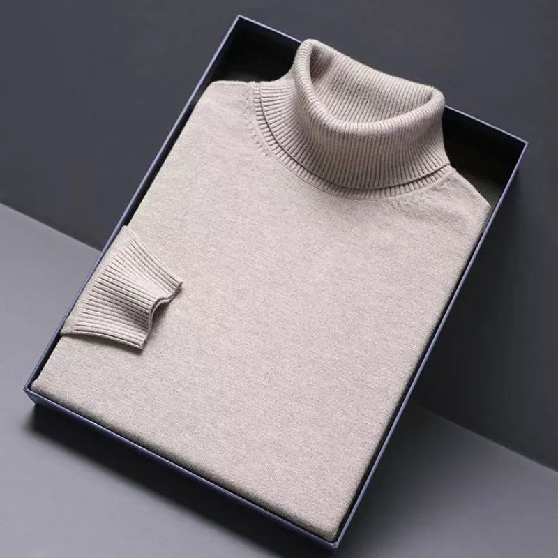Herren Rollkragen Pullover Sweatshirt Leichter Pulli Sweater Shirt Langarmshirt