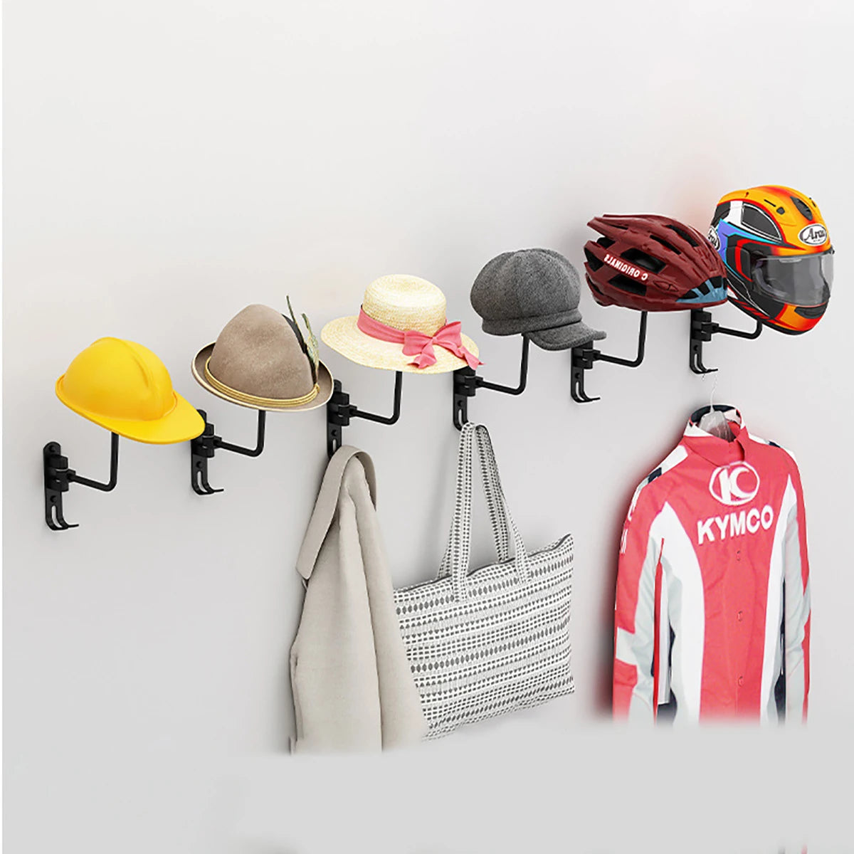 Supporto Staffa Porta Casco Moto Tondo Gancio Da Parete Appendiabiti Guardaroba