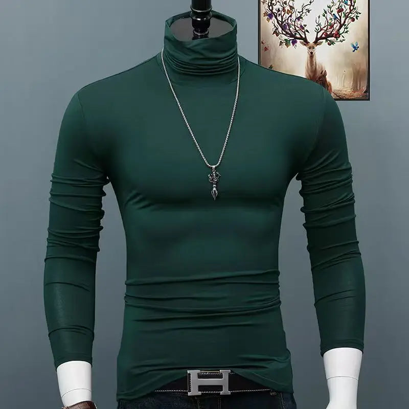Herren Rollkragen Pullover Sweatshirt Leichter Pulli Sweater Shirt Langarmshirt