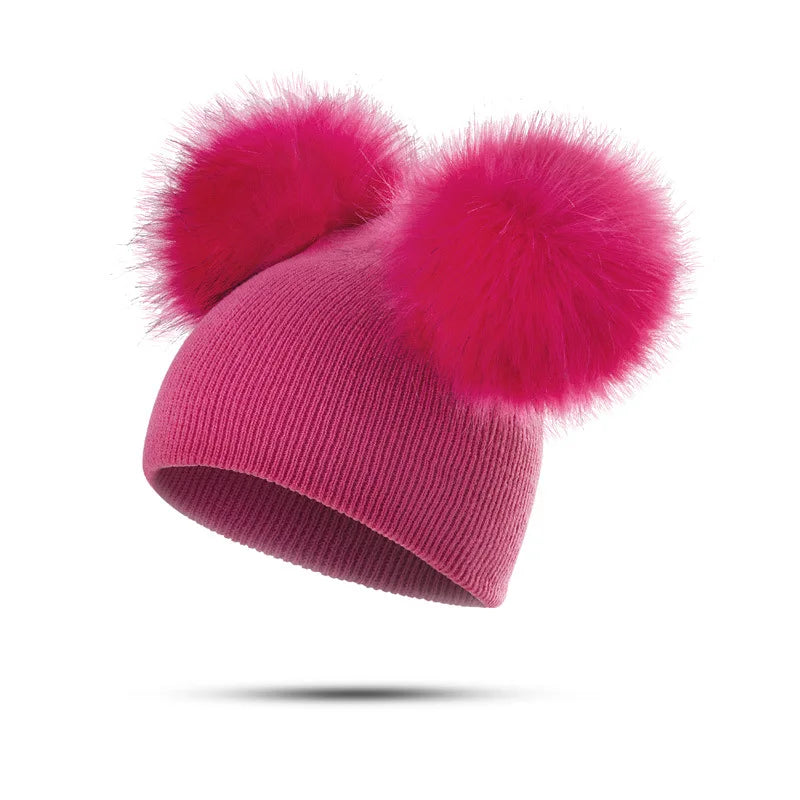 Baby Wintermütze Mädchen Jungen Kinder Strickmütze Babymütze Pudelmütze Mütze
