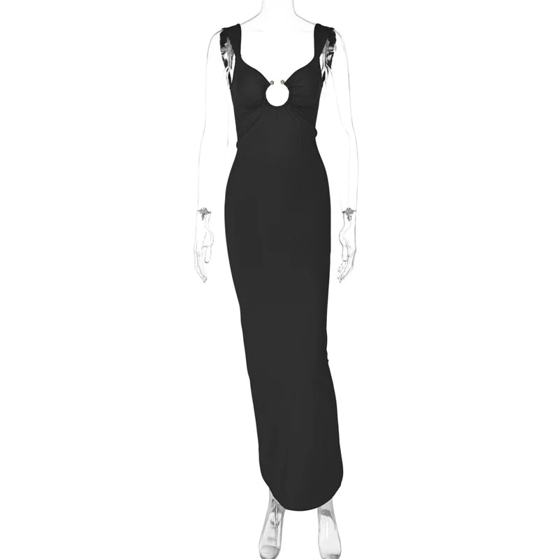 Frauen Kleid rückenfreies Partykleid Langes Trägerkleid Abendkleid Cocktailkleid