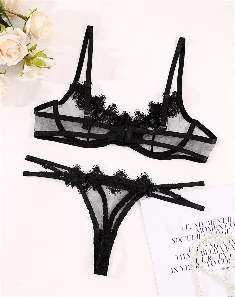 Damen Bikini BH Set Tanga Höschen Sexy Schlüpfer Slip Dessous Unterwäsche
