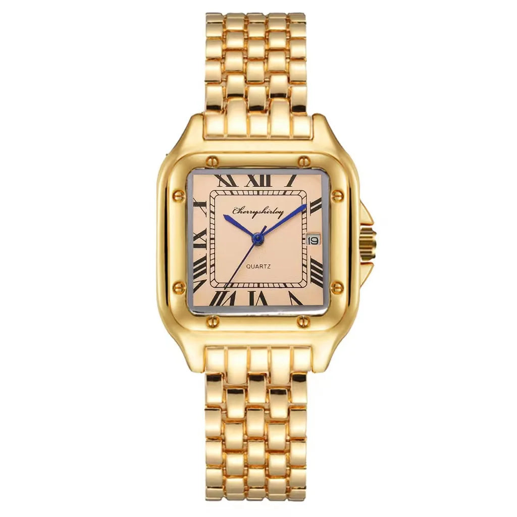 Damen Armbanduhr Armband Uhren Luxus Quarz Uhr Silber Gold Business Quarzuhr