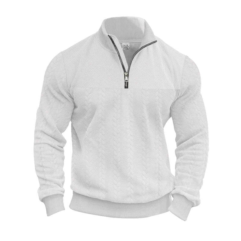 Herren Pullover Sweatshirt Troyer Pulli Sweater Stehkragen Zipper Langarmpulli