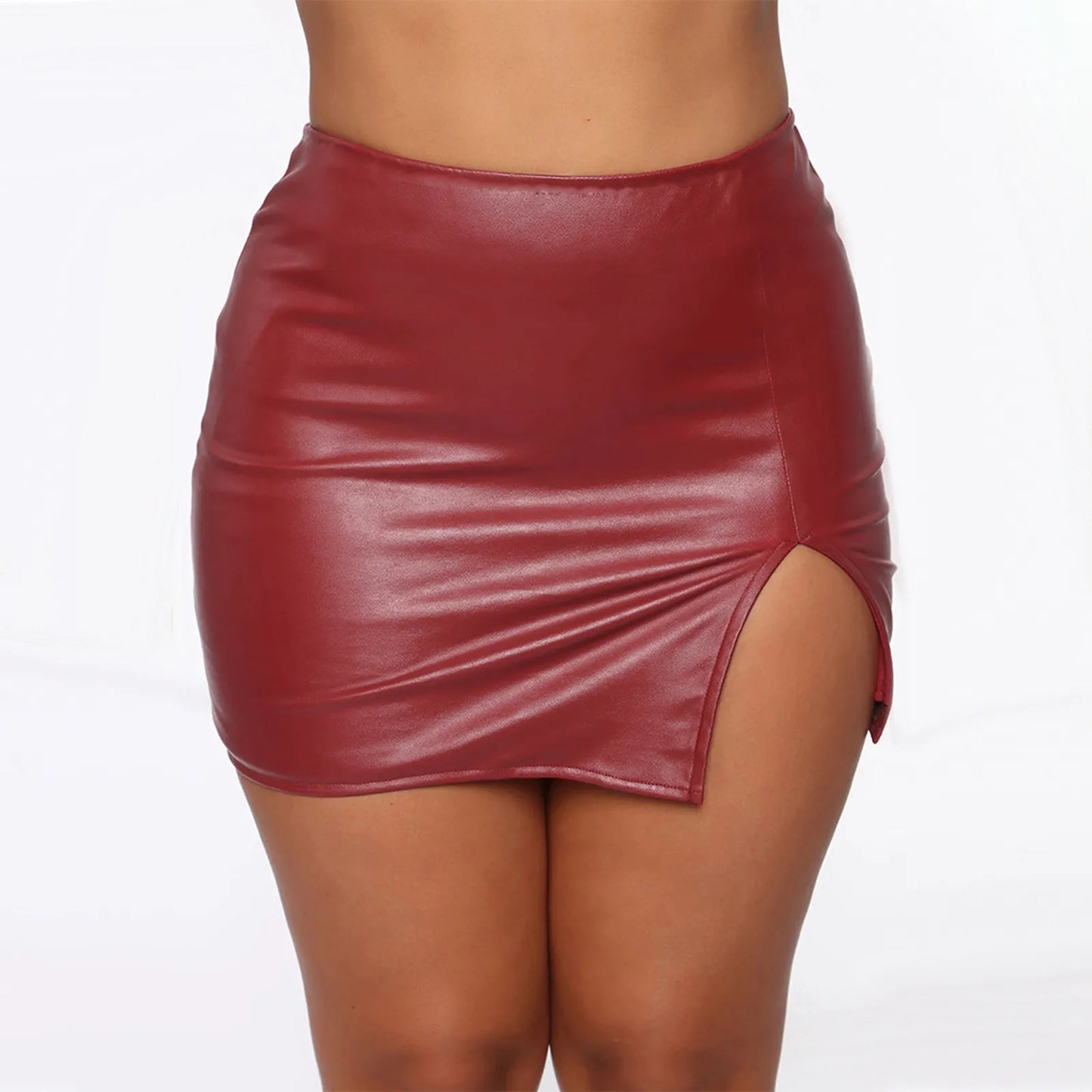 Sexy Damen Lederrock Minirock PU Mini Rock Bodycon Partyrock Clubwear