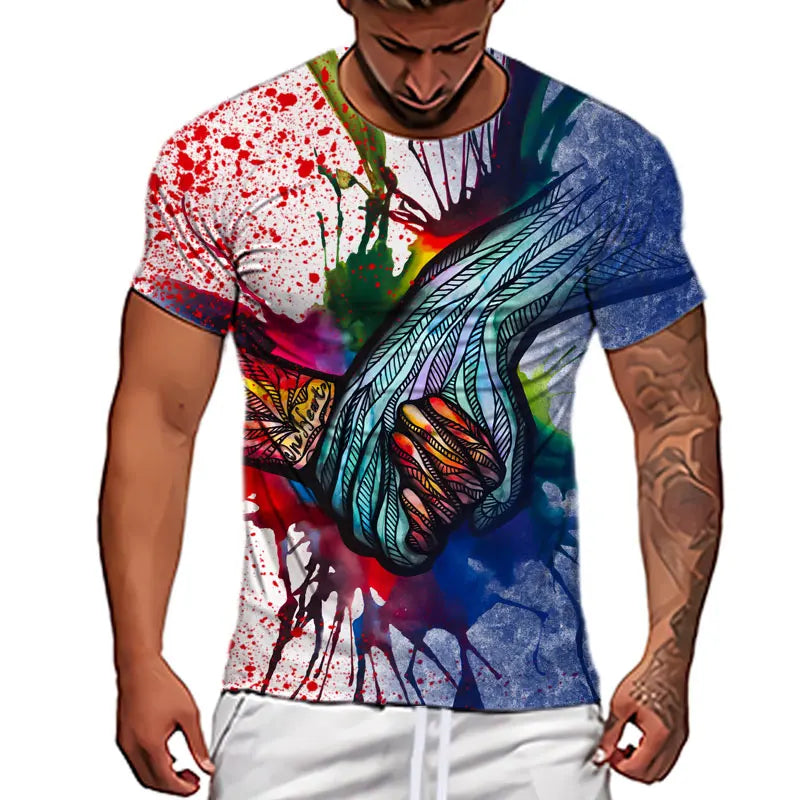 Fashion Herren Horror Skull T-Shirt Rundhals Unisex Sommer Streetwear Top Shirt