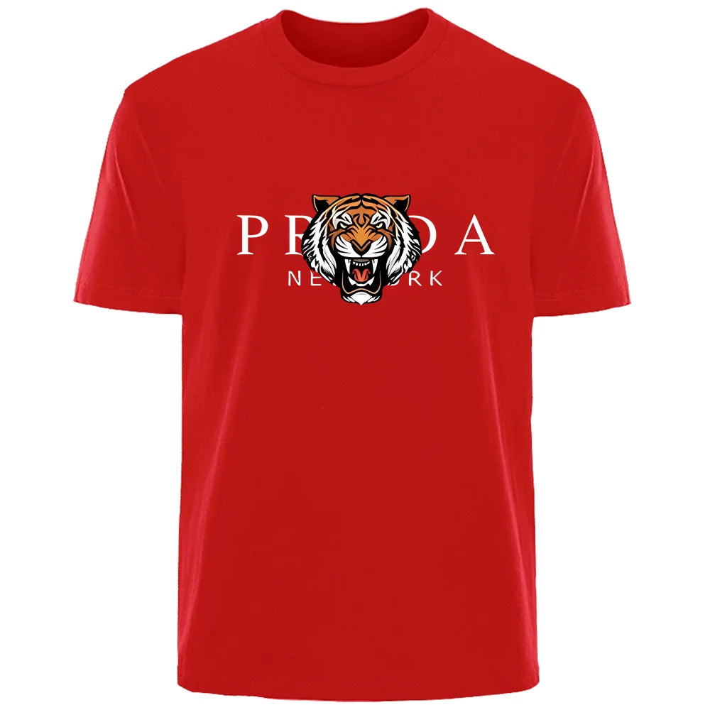 Männer T-Shirt Tiger Herrenmode Shirts Hemden Streetwear 100% Baumwolle Tank Top