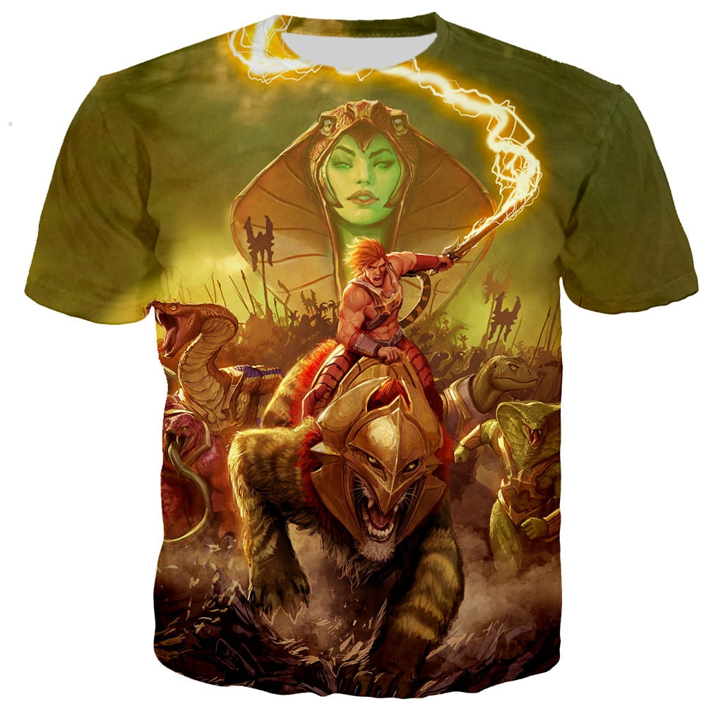Herren Fashion Vintage 3D T-Shirt Rundhals Unisex Sommer Streetwear