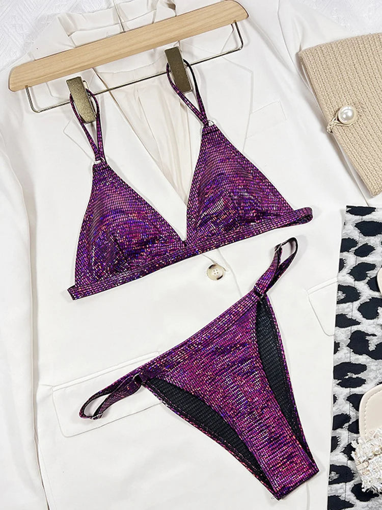Frauen Bademode High Cut Bikini Set Sexy Micro Badeanzug Damen Tanga Swimwear
