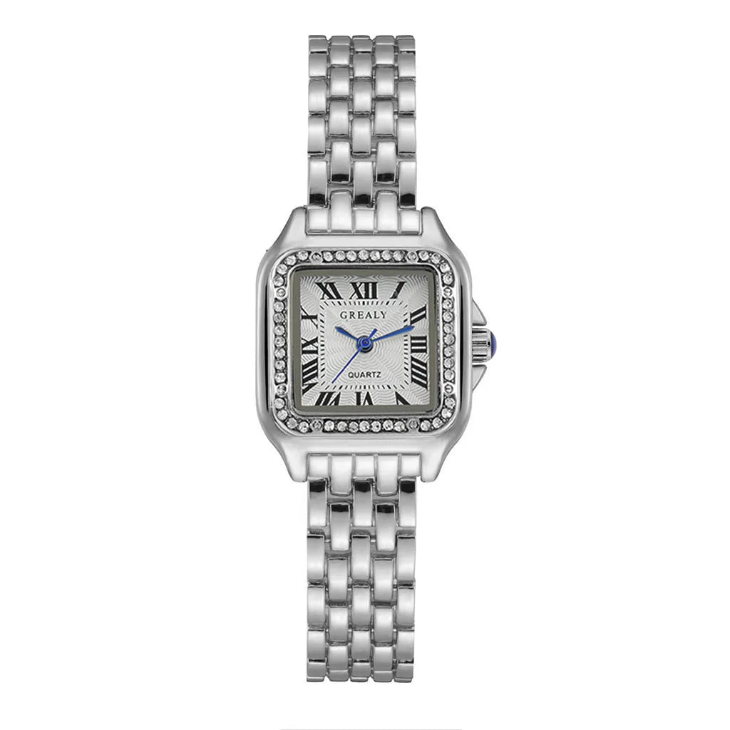 Damen Armbanduhr Armband Uhren Luxus Quarz Uhr Silber Gold Business Quarzuhr