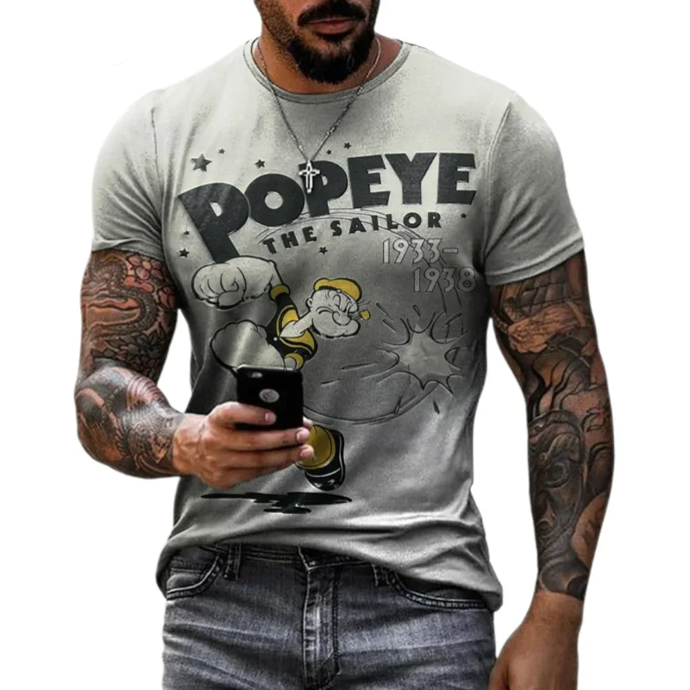 Herren Fashion Vintage 3D T-Shirt Rundhals Unisex Shirt Top Sommer Streetwear
