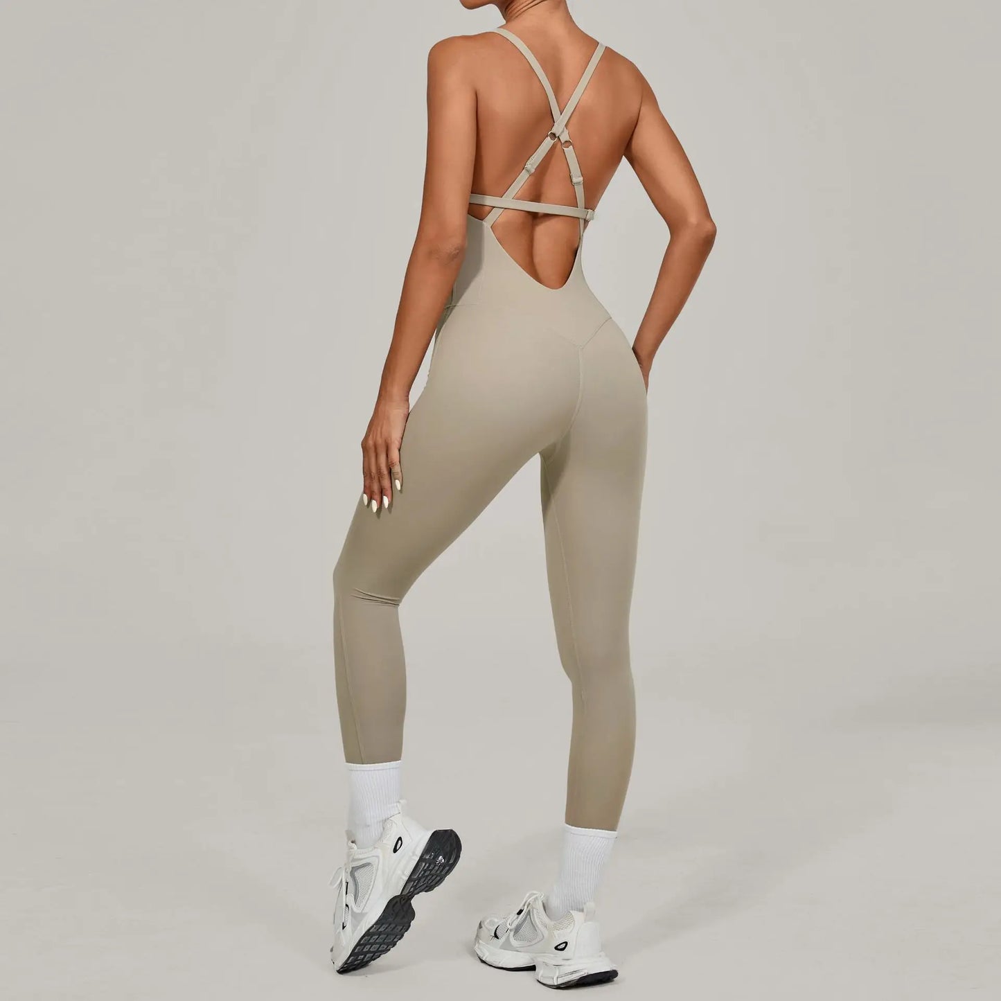 Tuta intera Sportiva Donna Rompers Pantaloni Yoga Palestra Sexy Jumpsuit Tutina
