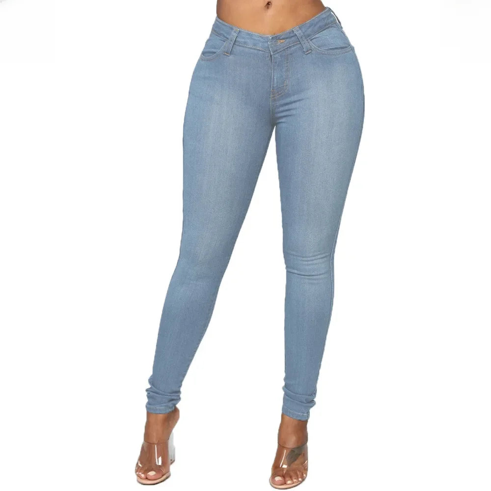 Sexy Damen Jeans Hose Bleistifthose Push Up Denim Style Jeanshose HĂĽfthose
