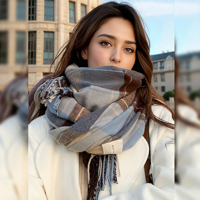 Damen Schal Winterschal Stola Schlauchschal Halstuch Wollschal Strickschal Loop