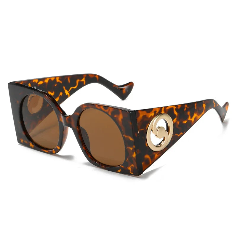 Designer Luxus Brille Sonnenbrille Damen Quadratische Übergröße Gläser Vintage