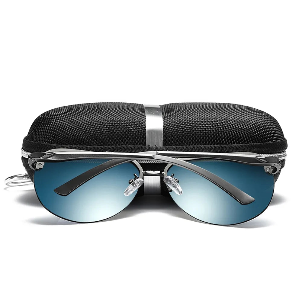 Aluminium Herren Sonnenbrille Polarisiert UV400 Schutz HD Fahren Pilotenbrille