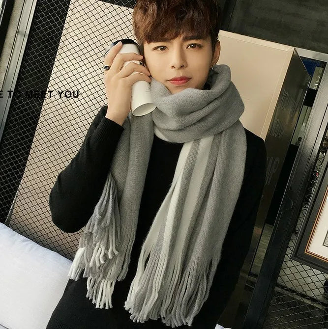 Herren Schal Winterschal Stola Schlauchschal Halstuch Wollschal Strickschal Loop
