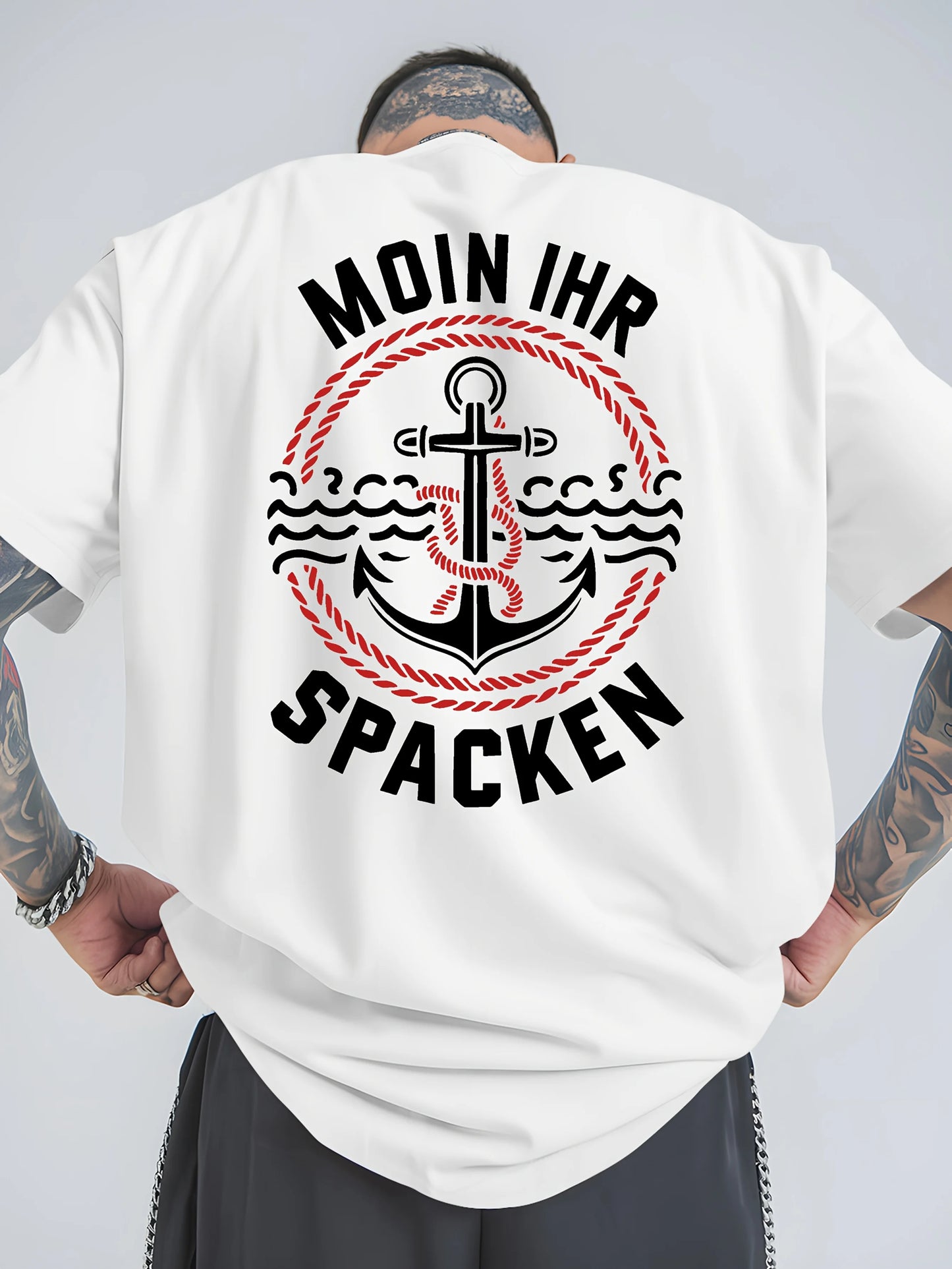Herren T-Shirt Moin Spacken Shirt Rundhals Streetwear Tank Top Hemd Polohemd