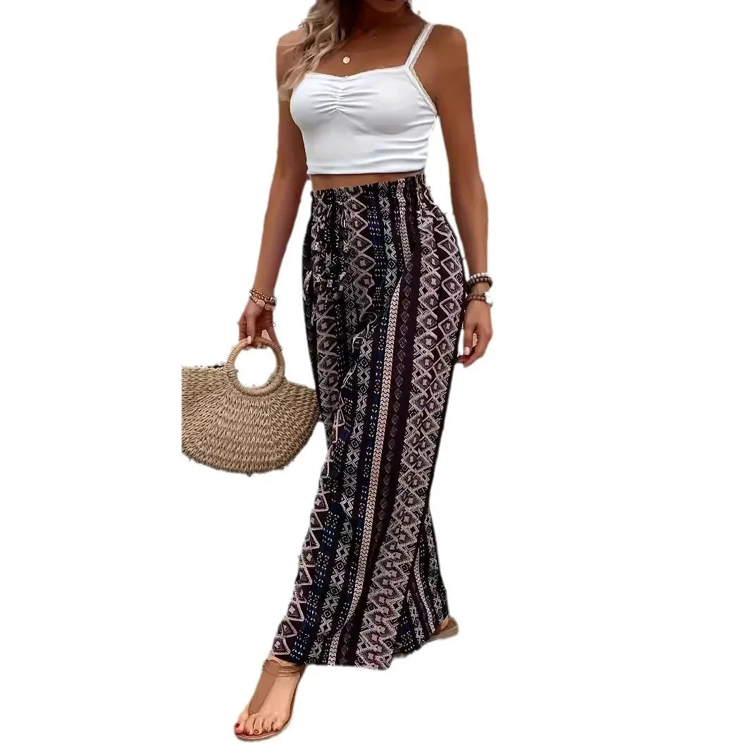 Damen Yoga Hose Bootcut Hüftjeans Hippie Retro Flared Leggins Bohemian Style