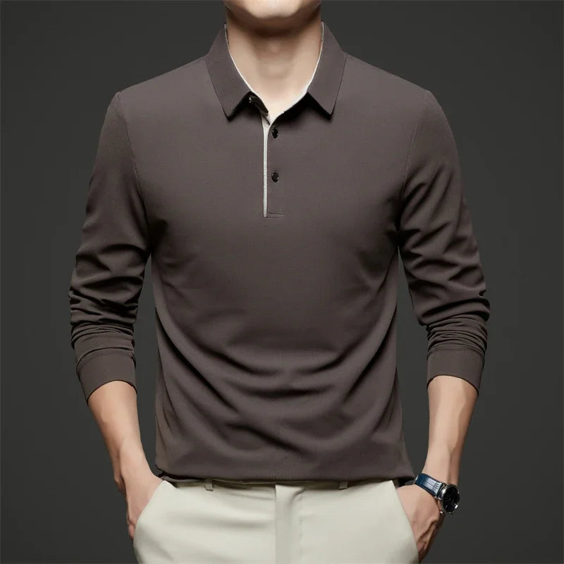 Herren Poloshirt POLO Shirt T-Shirt Langarm Zipper Hemd Fashion Polohemd Top NEU