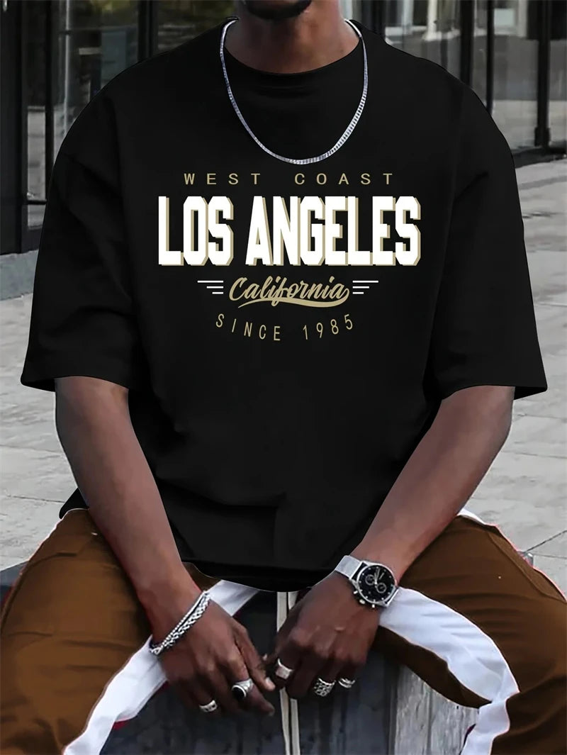 Herren T-Shirt Los Angeles Shirt Rundhals Streetwear Tank Top Hemd Polohemd