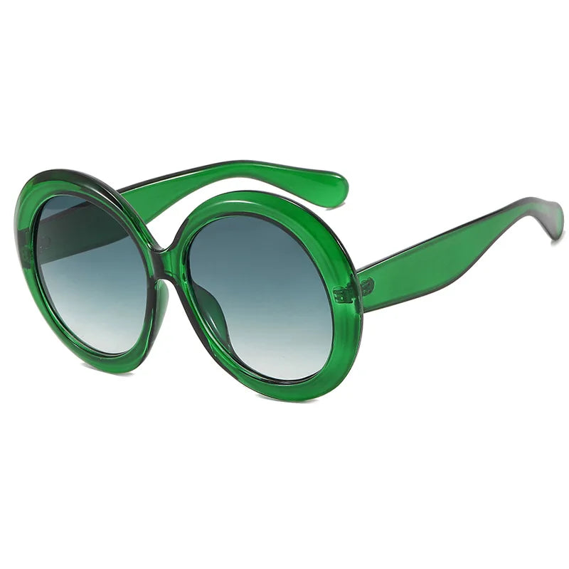 JNPCXI Übergroße Runde Sonnenbrille Frauen Männer Luxus Marke Großen Rahmen Sonnenbrille Brille Große Shades Unisex Reiten Brillen