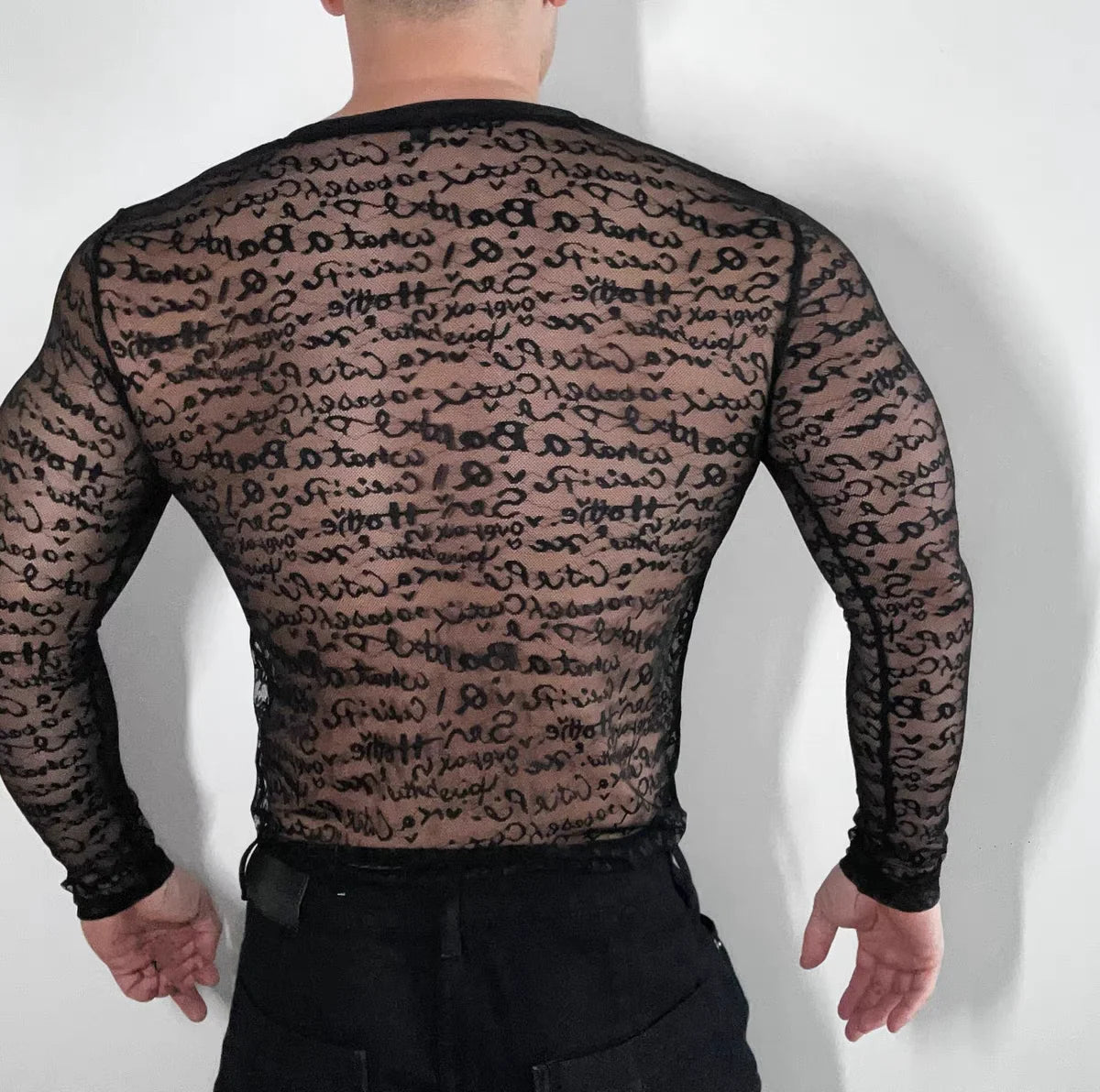 Fetisch Fashion Männer Oberteil Sexy Shirt Herren Body Hemd Transparent Clubwear