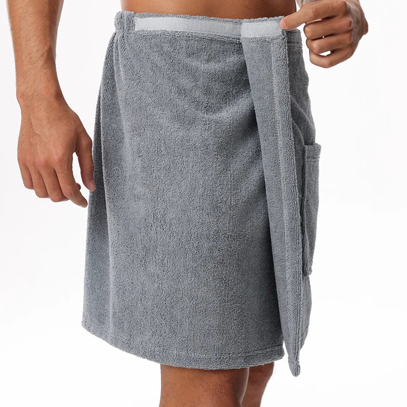 Saunatuch Herren Handtuch Saunakilt Sarong Kilt Wellness Sauna Tuch mit Tasche