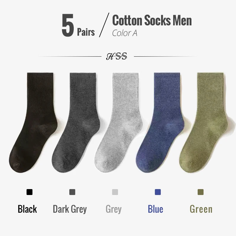 5 Paar Herren Business Socken aus Baumwolle Atmungsaktives Füßlinge Größe 38-45