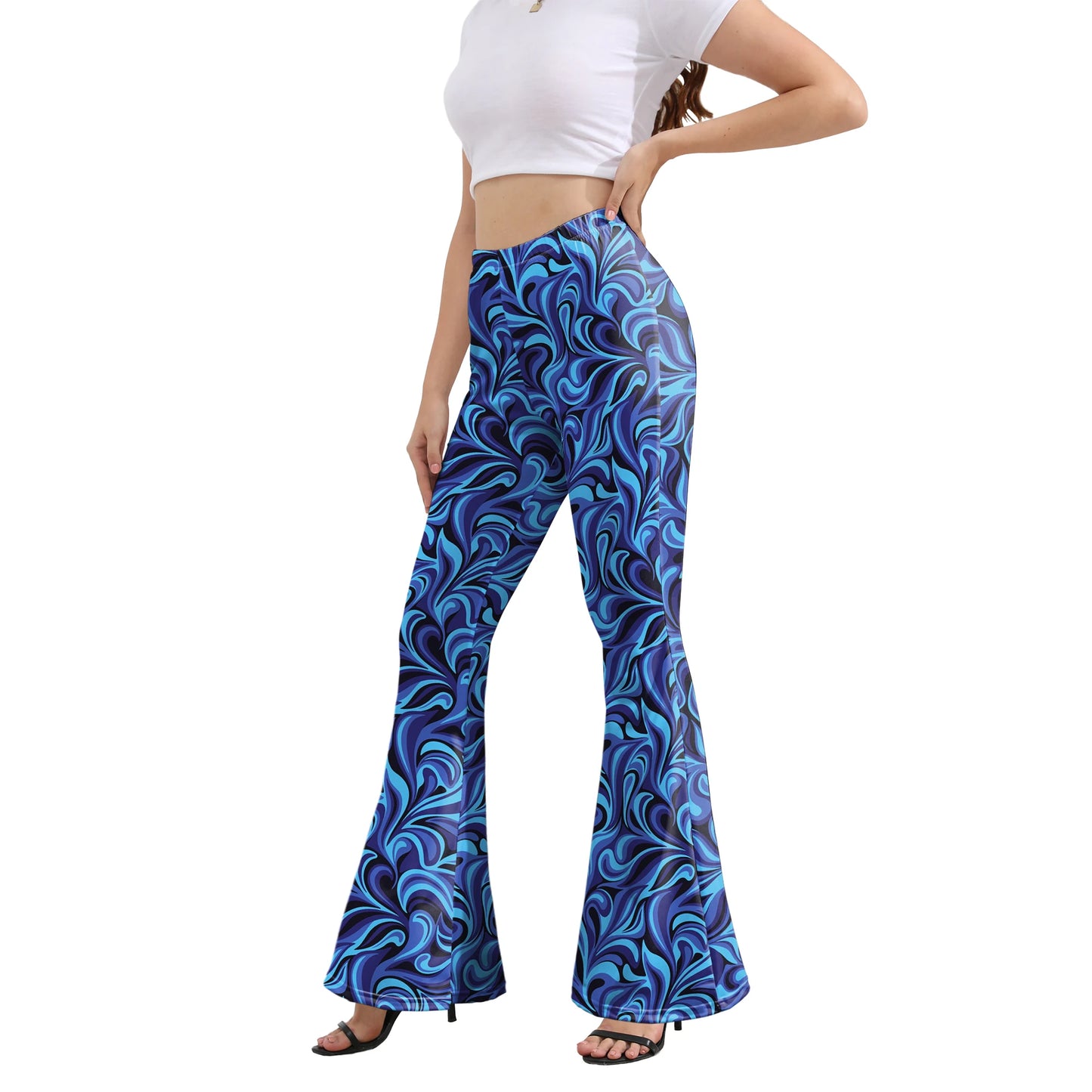 Pantaloni Yoga donna a gamba larga Leggins Svasati Sportivi Fitness Tuta Retro